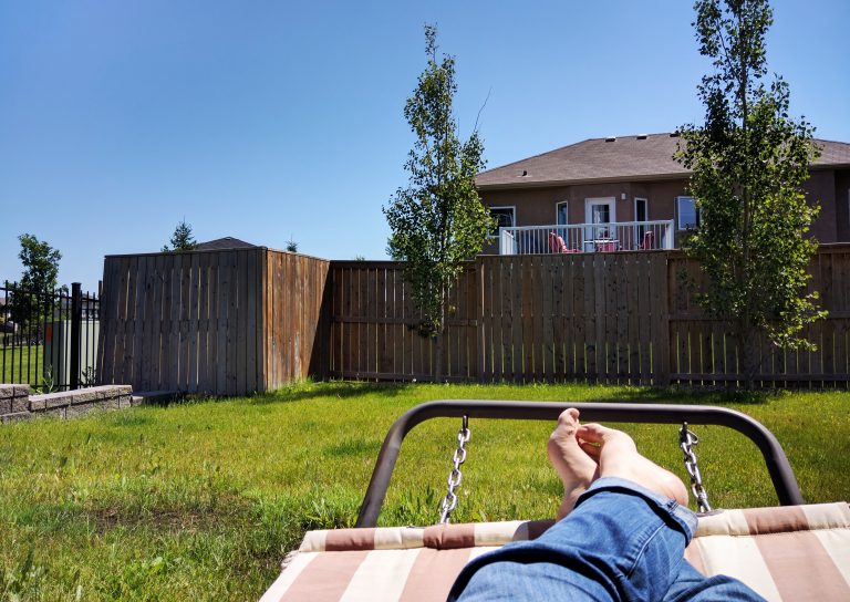 Relaxing on a hammock in Saskatoon