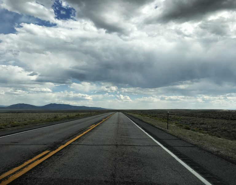 An open road in Wyoming