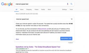 Searching for an internet speed test provider