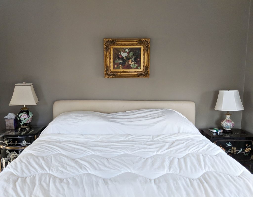 victorian bedroom with ornate nightstands