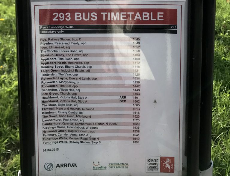 bus timetable in Kent county
