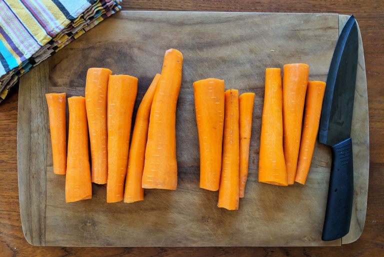 carrots on cutting board