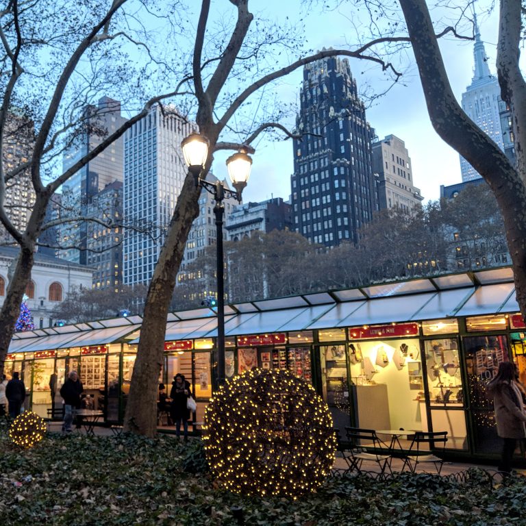 the holiday market in bryant park