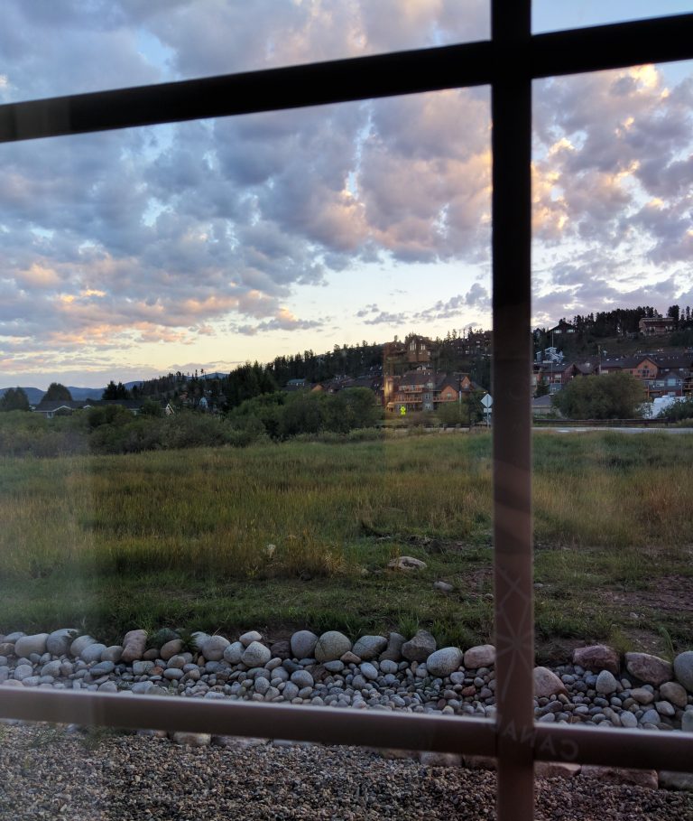 daybreak from in colorado from window