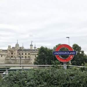 the london underground sign at the tower of london