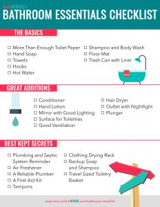 checklist of all items for an Airbnb bathroom