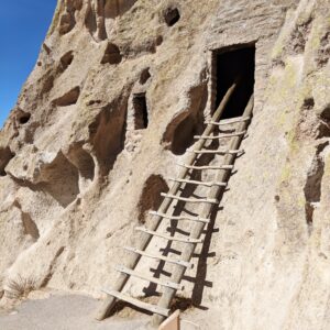 Ladder into cave dwelling