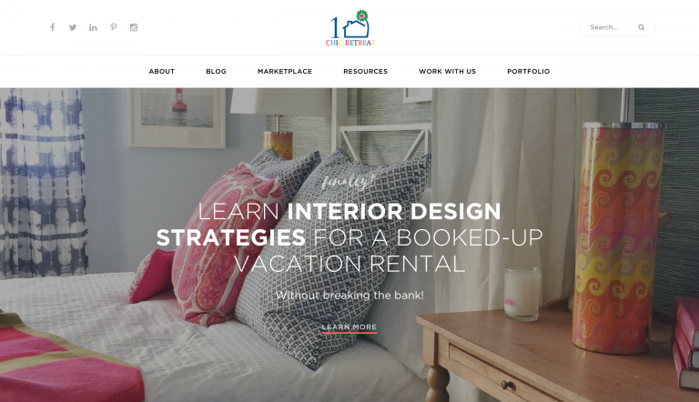 home page of 1 Chic Retreat