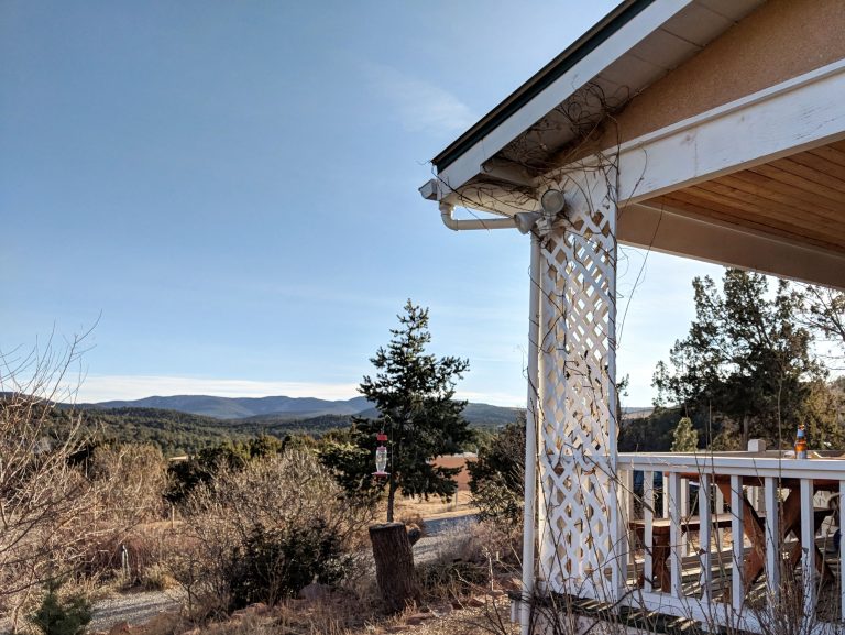 view of Cibola National Forest from Airbnb in Tijeras