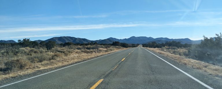 scenic byway the turquoise trail connecting Tijeras and Santa Fe in New Mexico