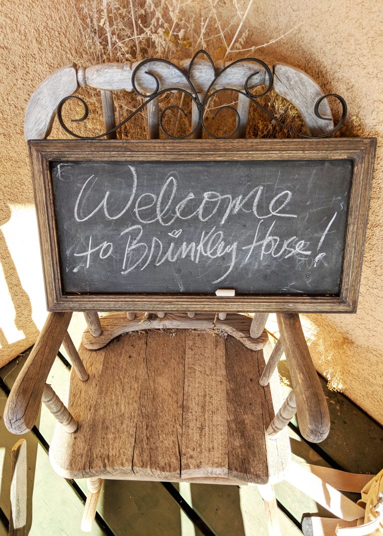 welcome sign for brinkley house airbnb