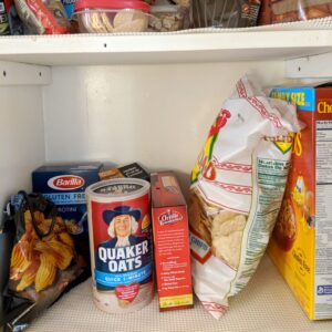 groceries in a cabinet