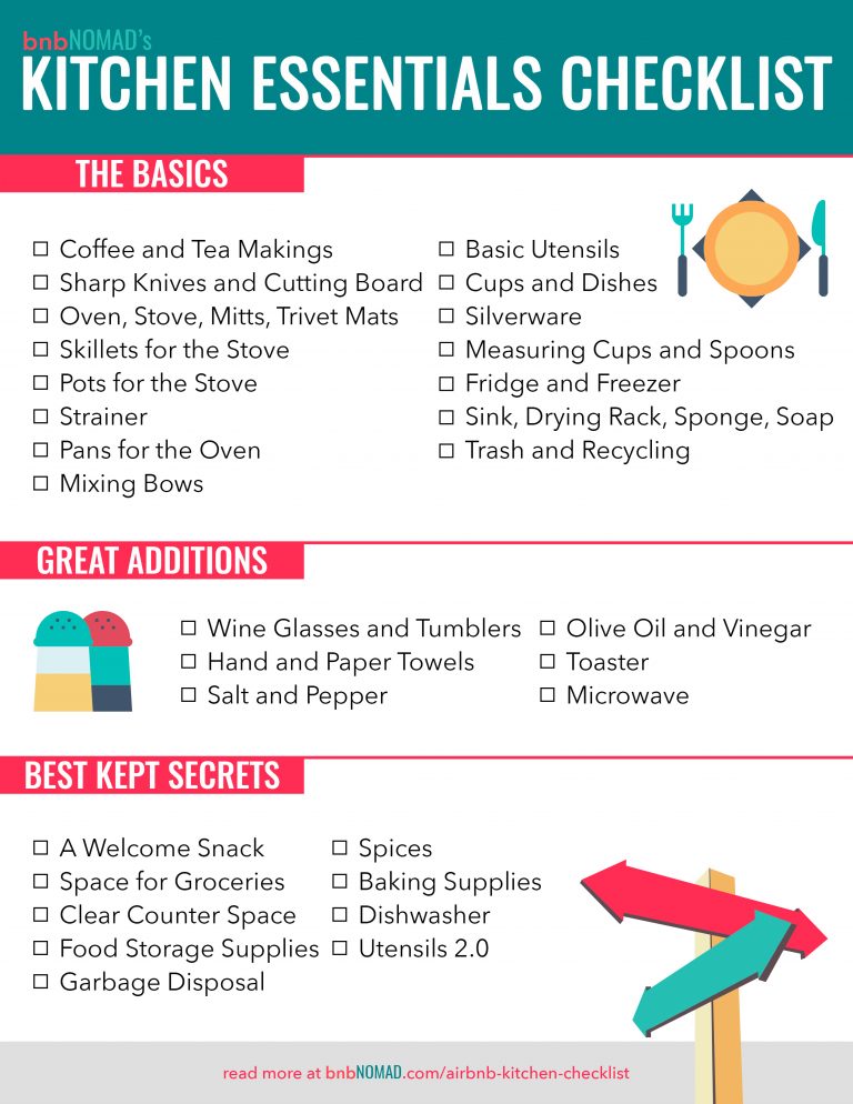 The Airbnb Host's Kitchen Essentials Checklist bnbNomad