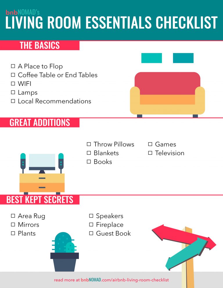 bnbNomad's Airbnb Host's Living Room Essentials Checklist