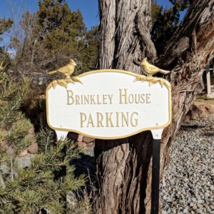 parking sign at brinkely house airbnb