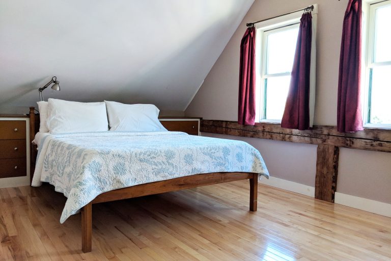 Bedroom at the Cherry Valley Farm Airbnb