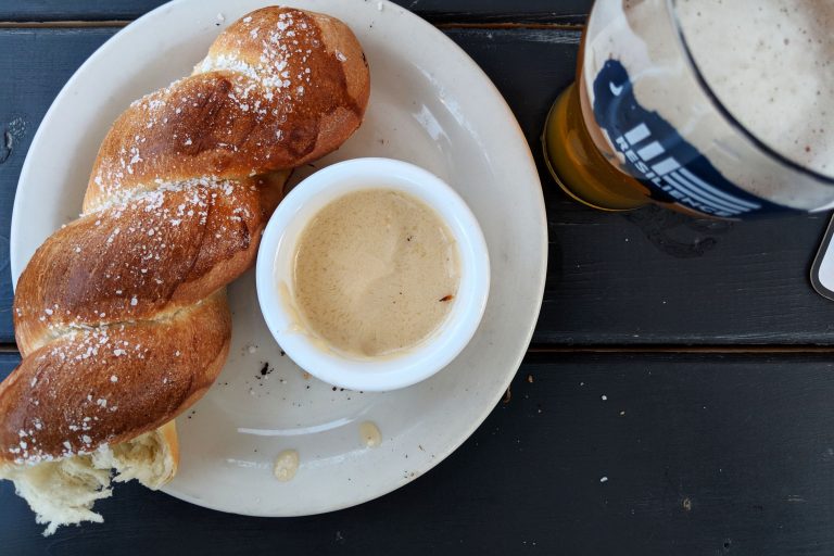 Best Pretzel Ever at Shilling Brewery in Littleton, New Hampshire