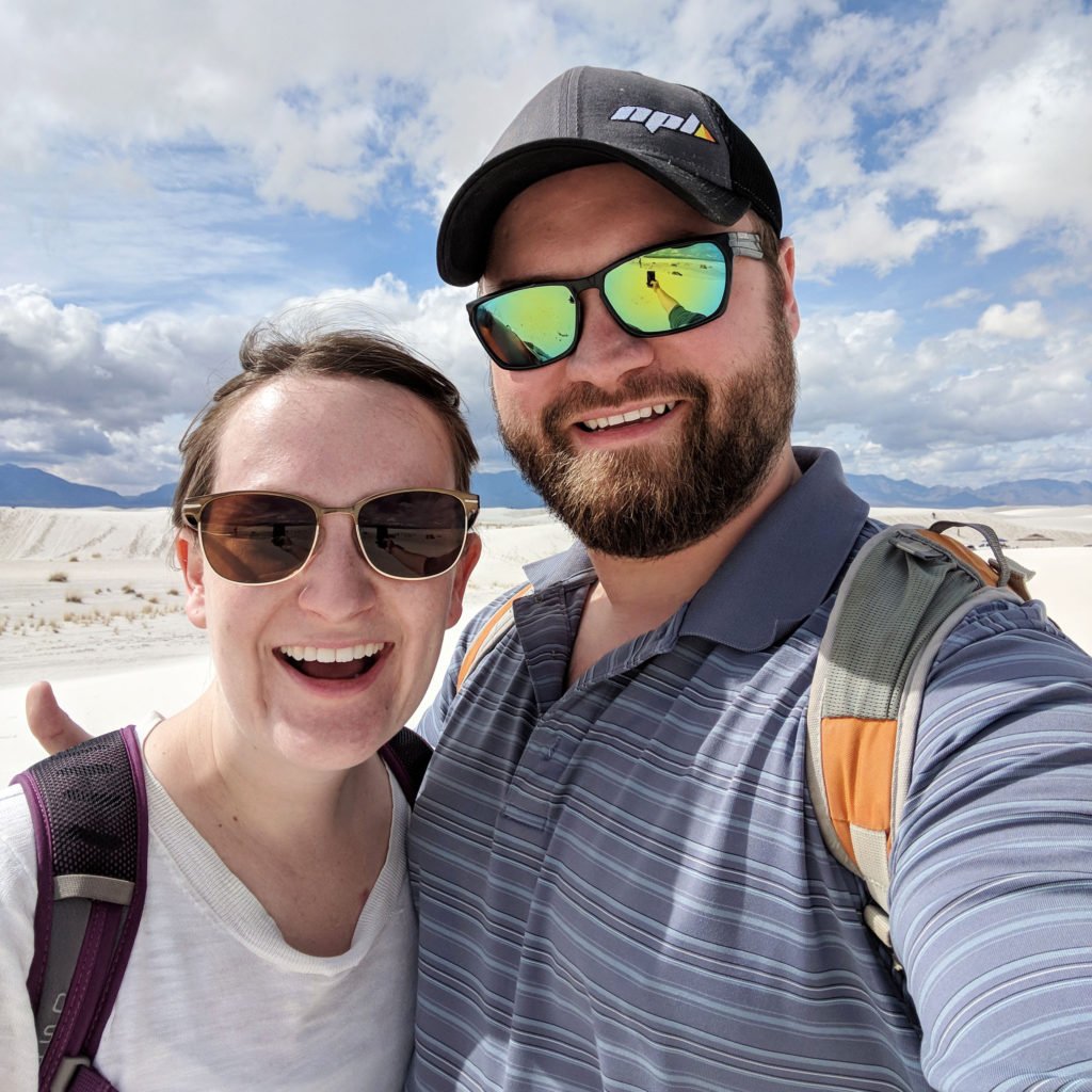 Airbnb bnbNomad Erin and Jay visiting the white sands in New Mexico