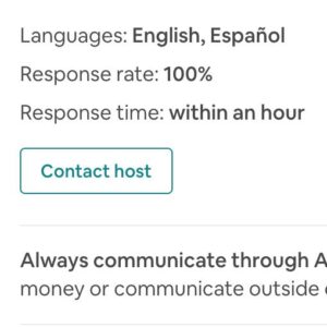 Airbnb host response rate at 100%