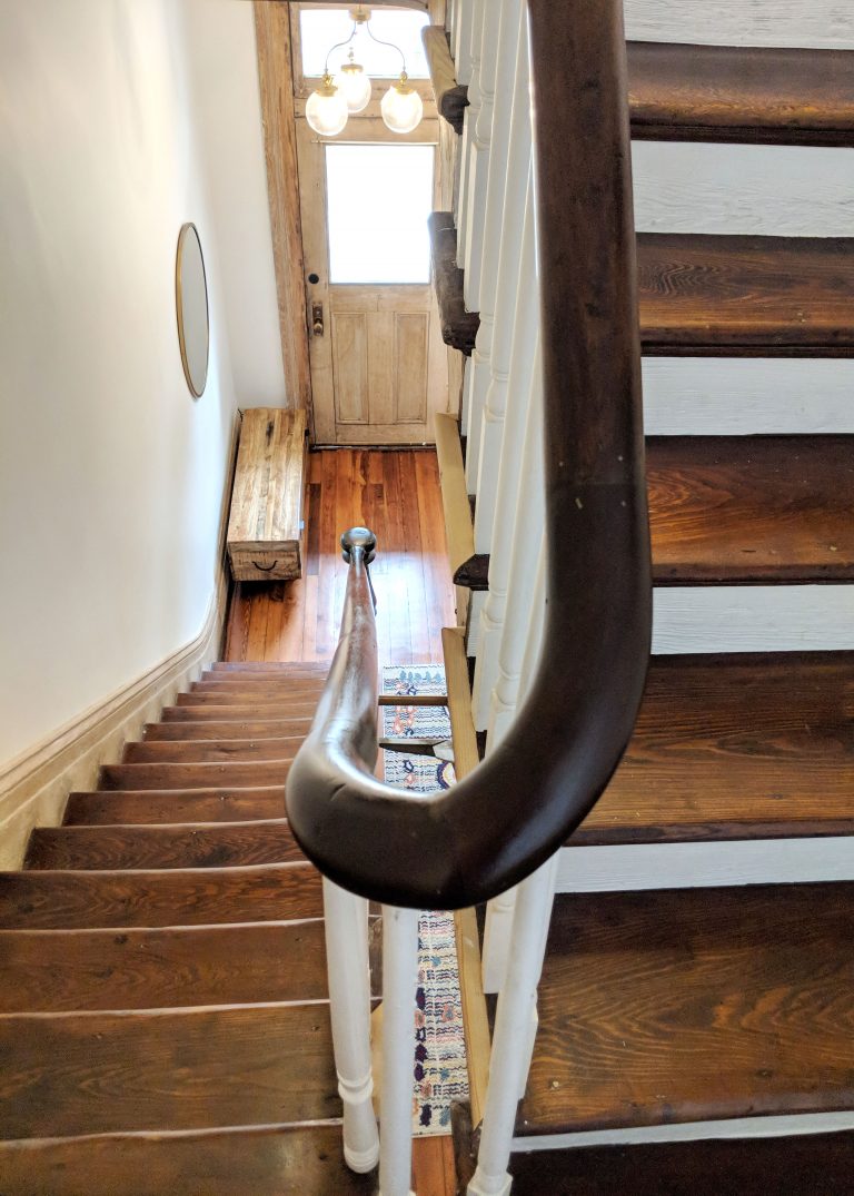 beautiful staircase in New Orleans Airbnb