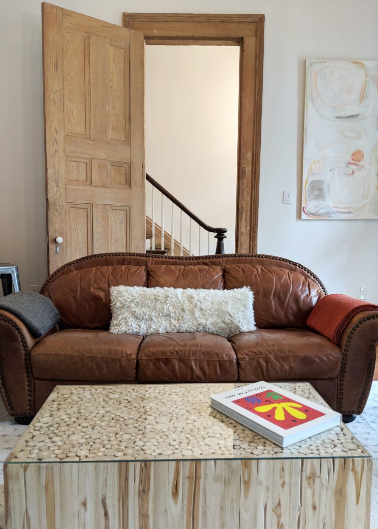 couch in New Orleans Airbnb